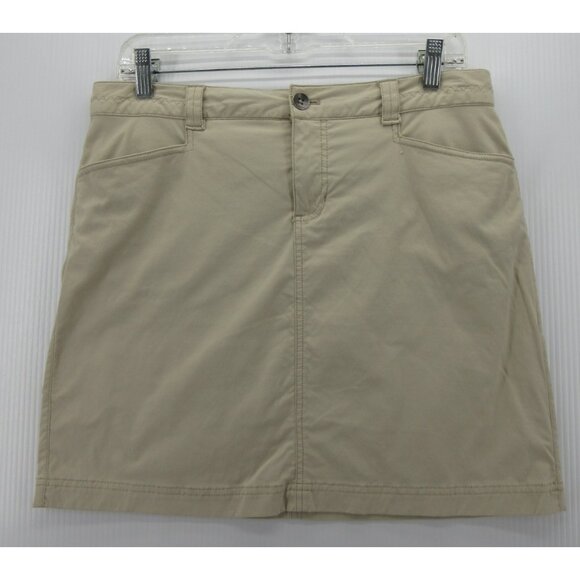 Eddie Bauer Skirt 6 Khaki Travex Travel Mini Hiking Outdoor Zip Up * - Picture 1 of 10